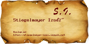 Stiegelmayer Izsó névjegykártya